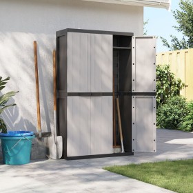 Gray and black PP outdoor storage cabinet 97x37x165 cm by , Lockers and storage cabinets - Ref: Foro24-364203, Price: 275,03 ...