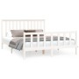 White pine wood bed frame with headboard 150x200cm by , Beds and slatted bases - Ref: Foro24-3188212, Price: 166,82 €, Discou...