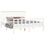 White pine wood bed frame with headboard 150x200cm by , Beds and slatted bases - Ref: Foro24-3188212, Price: 166,82 €, Discou...