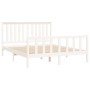 White pine wood bed frame with headboard 150x200cm by , Beds and slatted bases - Ref: Foro24-3188212, Price: 166,82 €, Discou...