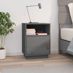 Solid gray pine wood bedside table 40x34x55 cm by vidaXL, Nightstands - Ref: Foro24-818319, Price: 40,99 €, Discount: %