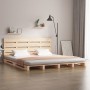 Solid pine wood bed frame 135x190 cm by , Beds and slatted bases - Ref: Foro24-3120162, Price: 185,94 €, Discount: %