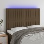 Headboard with LED lights dark brown fabric 144x5x118/128 cm by , Headboards and footboards - Ref: Foro24-3122663, Price: 118...