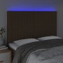 Headboard with LED lights dark brown fabric 144x5x118/128 cm by , Headboards and footboards - Ref: Foro24-3122663, Price: 118...