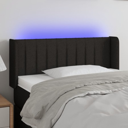 Cabecero con LED de tela negro 93x16x78/88 cm de , Cabeceros y pies de cama - Ref: Foro24-3123458, Precio: 53,92 €, Descuento: %