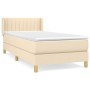 Cama box spring con colchón tela color crema 90x200 cm de , Camas y somieres - Ref: Foro24-3130406, Precio: 313,99 €, Descuen...