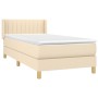 Cama box spring con colchón tela color crema 90x200 cm de , Camas y somieres - Ref: Foro24-3130406, Precio: 313,99 €, Descuen...