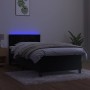 Boxspringbett mit Matratze und LED-Samt in Schwarz, 90 x 190 cm von , Betten und Lattenroste - Ref: Foro24-3134497, Preis: 31...