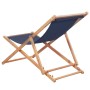 Silla de playa plegable de tela y estructura de madera azul de vidaXL, Sillas de jardín - Ref: Foro24-44000, Precio: 50,99 €,...