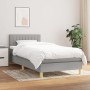 Box spring bed with light gray fabric mattress 90x190 cm by , Beds and slatted bases - Ref: Foro24-3140737, Price: 308,09 €, ...