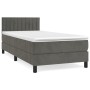 Box spring bed with dark gray velvet mattress 90x200 cm by , Beds and slatted bases - Ref: Foro24-3141402, Price: 292,57 €, D...