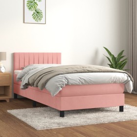 Boxspringbett mit rosa Samtmatratze 90x190 cm von , Betten und Lattenroste - Ref: Foro24-3141400, Preis: 316,89 €, Rabatt: %