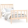 Bed frame with solid pine wood headboard 100x200 cm by , Beds and slatted bases - Ref: Foro24-3188196, Price: 130,04 €, Disco...