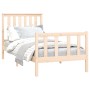 Bed frame with solid pine wood headboard 100x200 cm by , Beds and slatted bases - Ref: Foro24-3188196, Price: 130,04 €, Disco...