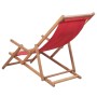 Klappbarer Strandstuhl aus Stoff und roter Holzstruktur von vidaXL, Gartenstühle - Ref: Foro24-43995, Preis: 63,82 €, Rabatt: %