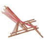 Folding beach chair made of fabric and red wooden structure by vidaXL, Garden chairs - Ref: Foro24-43995, Price: 63,82 €, Dis...