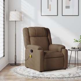 Sillón reclinable con masaje de tela marrón de , Sillones - Ref: Foro24-373552, Precio: 249,99 €, Descuento: %