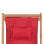 Folding beach chair made of fabric and red wooden structure by vidaXL, Garden chairs - Ref: Foro24-43995, Price: 63,82 €, Dis...