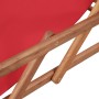 Folding beach chair made of fabric and red wooden structure by vidaXL, Garden chairs - Ref: Foro24-43995, Price: 63,82 €, Dis...