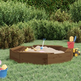 Sandbox with octagon seats solid honey brown pine wood by , sandboxes - Ref: Foro24-825012, Price: 71,99 €, Discount: %