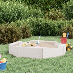 Sandbox with octagon seats solid white pine wood by , sandboxes - Ref: Foro24-825010, Price: 46,99 €, Discount: %