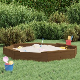 Sandbox with octagon seats solid honey brown pine wood by , sandboxes - Ref: Foro24-825019, Price: 78,99 €, Discount: %