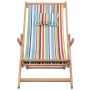 Folding beach chair fabric and multicolored wooden structure by vidaXL, Garden chairs - Ref: Foro24-43998, Price: 76,04 €, Di...