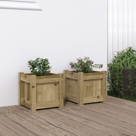 Outdoor planters 2 units impregnated pine wood by , Pots and planters - Ref: Foro24-837403, Price: 55,55 €, Discount: %