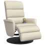 Massage recliner with footrest cream synthetic leather by , Armchairs - Ref: Foro24-356725, Price: 273,27 €, Discount: %