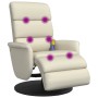 Massage recliner with footrest cream synthetic leather by , Armchairs - Ref: Foro24-356725, Price: 273,27 €, Discount: %