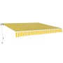 Toldo plegable de operación manual 400 cm amarillo y blanco de vidaXL, Toldos - Ref: Foro24-275574, Precio: 334,06 €, Descuen...