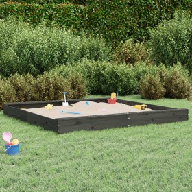 Sandbox with square seats in solid gray pine wood by , sandboxes - Ref: Foro24-825046, Price: 156,99 €, Discount: %