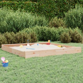 Sandbox with square solid pine wood seats by , sandboxes - Ref: Foro24-825044, Price: 101,40 €, Discount: %