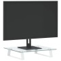 Soporte de monitor vidrio templado y metal blanco 40x35x8 cm de , Bases y elevadores para ordenadores - Ref: Foro24-374219, P...