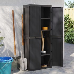 Black PP outdoor storage cabinet 65x37x165 cm by , Lockers and storage cabinets - Ref: Foro24-364206, Price: 177,02 €, Discou...