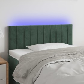 Cabecero con LED de terciopelo verde oscuro 100x5x78/88 cm de , Cabeceros y pies de cama - Ref: Foro24-3121895, Precio: 50,99...