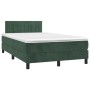 Cama box spring colchón y LED terciopelo verde oscuro 120x200cm de , Camas y somieres - Ref: Foro24-3134516, Precio: 374,75 €...