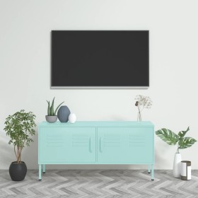 Mueble para TV de acero verde menta 105x35x50 cm de , Muebles TV - Ref: Foro24-336230, Precio: 145,95 €, Descuento: %