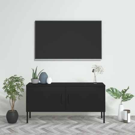 TV-Möbel aus schwarzem Stahl 105x35x50 cm von , TV-Möbel - Ref: Foro24-336232, Preis: 160,83 €, Rabatt: %