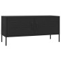 Black steel TV stand 105x35x50 cm by , TV Furniture - Ref: Foro24-336232, Price: 143,47 €, Discount: %