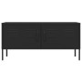 Black steel TV stand 105x35x50 cm by , TV Furniture - Ref: Foro24-336232, Price: 143,47 €, Discount: %