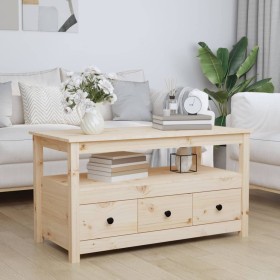 Mesa de centro de madera maciza de pino 102x49x55 cm de , Mesas de centro - Ref: Foro24-820931, Precio: 95,51 €, Descuento: %