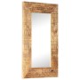 Hand-carved solid mango wood mirror 80x50x2.5 cm by , Mirrors - Ref: Foro24-321648, Price: 117,35 €, Discount: %