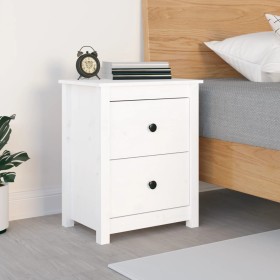 Solid pine wood white bedside table 50x35x61.5 cm by vidaXL, Nightstands - Ref: Foro24-813681, Price: 72,72 €, Discount: %