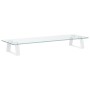 Soporte de monitor vidrio templado y metal blanco 60x20x8 cm de , Bases y elevadores para ordenadores - Ref: Foro24-374216, P...