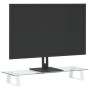 Soporte de monitor vidrio templado y metal blanco 60x20x8 cm de , Bases y elevadores para ordenadores - Ref: Foro24-374216, P...