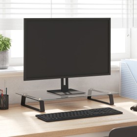 Soporte de monitor vidrio templado y metal negro 60x35x8 cm de , Bases y elevadores para ordenadores - Ref: Foro24-374228, Pr...