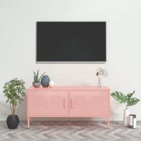 Mueble para TV de acero rosa 105x35x50 cm de , Muebles TV - Ref: Foro24-336229, Precio: 192,99 €, Descuento: %