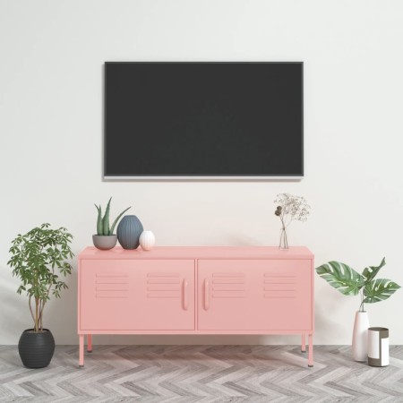 Mueble para TV de acero rosa 105x35x50 cm de , Muebles TV - Ref: Foro24-336229, Precio: 171,61 €, Descuento: %