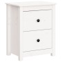 Solid pine wood white bedside table 50x35x61.5 cm by vidaXL, Nightstands - Ref: Foro24-813681, Price: 64,75 €, Discount: %